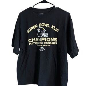 Reebok Black & Gold Pittsburgh Steelers Super Bowl XLIII Champions Tee